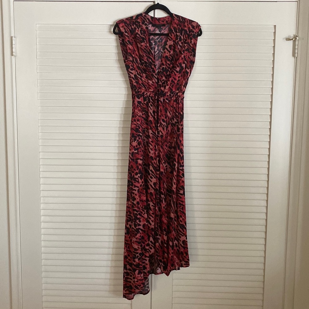 All Saints Tate ambient red leopard dress